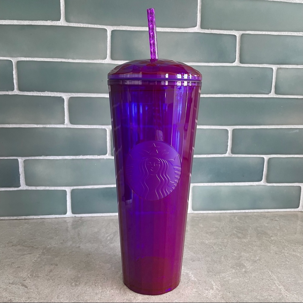 🆕 Starbucks Iridescent Purple/Magenta Dome Gem Venti Tumbler